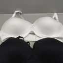 Fruit of the Loom Women's Seamless Wire-Free Push-Up Bra  Soft, Comfortable & Supportive (44B, Black Hue/White 2-pack)