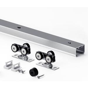 EaseLife 7FT/84in Sliding Pocket Door Hardware Kit,Aluminum Box Rail Kit,Commercial Grade,Slide Smoothly Quietly,Easy Install,No Door (80.5in Track Kit for 23"~42" Wide Single Door)