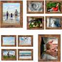 Rustic Picture Frames,10 Pack Collage Picture Frames,Gallery Wall Frame Set with Two 8x10, Four 5x7, Four 4x6, Farmhouse Wood Photo Frames for Living Room Wall Gallery Decor or Desk, Rustic Brown