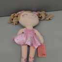 Gloveleya Baby Doll Gifts Plush Curly Hair Ballet Dolls Soft Girl Toys Pink 33CM