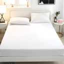 Bare Home Fitted Bottom Sheet Queen Size - Premium 1800 Microfiber - Ultra-Soft Hotel Luxury - Deep Pocket - Durable and Long Lasting - Fitted Sheet (Queen, White)