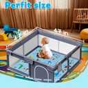 Baby Play Mat，Thick Soft 47" X 47" Playpen mat, Non-Slip and Machine Washable Baby Play Mats for Floor，Crawling Mat for Babies, Toddlers & Infants to Play and Learn (Blue Animal)