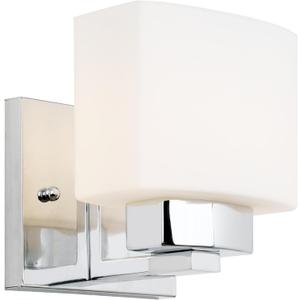 Design House Dove Creek Wall Light Sconce  Dimmable with Frosted Glass for Hallway, Bathroom, Foyer, Bedroom  Polished Chrome, 589663