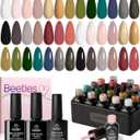 Beetles 23Pcs Spring Gel Nail Polish Kit with Base Gel Top Coat, Pink Nude Grey Green White Black Glitters Gel Polish Set Soak off UV Led Gel Nail Art New Year Gift for Girls Women Lucky Tarot (0 -0-20 Colors Lucky Tarot)
