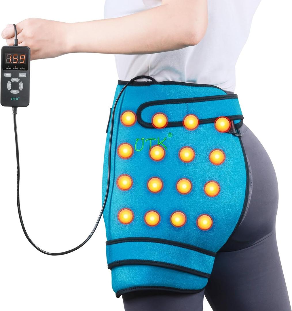 UTK Hip Heating Pad for Sciatica Pain Relief, Far Infrared Heating Pads with 16 Natural Jades & Smart Controller, Lower Back/Thigh/Buttock/Abdomen Electric Heat Pad for Women, FSA HSA Eligible