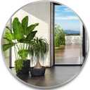 36 Inch Silver Tempered Glass Round Mirror,Bathroom Mirror,Metal Frame Vanity Mirror,Circle Wall Mirror for Bathroom Bedroom Living Room Entryways Washrooms