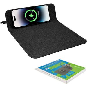 Fast Wireless Charging Mouse Pad 15W, Office Desk Pad with Ultra-Smooth Surface Non-Slip Rubber Base, Waterproof Mousepad for Computers/Office/Work/Home/Pad for iPhone Samsung (Black)