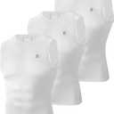 Runhit 3 Pack Men's Compression Shirts Sleeveless Workout Athletic Tank Top Sports Base Layer Undershirt for Running Gym (Large)