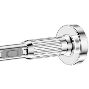 AIZESI Tension Curtain Rod 41-87Inch(3-7Ft),1.26'' Diameter,Long Heavy Duty Adjustable No Drill Shower Curtain Rod for Windows, Balcony, Room Divider – Silver
