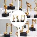 DOITOOL Music Note Sculpture Decor 3 Pack Musical Note Figurine Golden Tabletop Musical Sculptures Resin Music Statue Crafts for Table Centerpiece Crafts Home Art