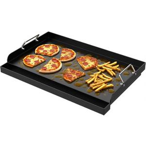 DcYourHome Universal 25" x 16" Stovetop Griddle for Gas Grill/Gas Stove, Nonstick Carbon Steel Large Griddle Pan for All Gas/Charcoal Grills Flat Top Plate, Plancha Para Cocinar, Stove Top Skillet Pan
