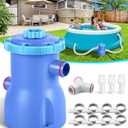 DeeprClean 300GPH Pool Filter Pump for Small Above Ground Pools, Promoted Water Circulation & Filtration, Fits Type-I Filter Cartridge,ETL Certified Small Pool Pump w/GFCI for Safe Protection-SkyBlue
