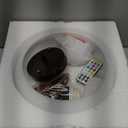 Ceiling Lights Battery Operated Pendant Lights,Gold Battery Hanging lamp with Wireless Remote Dimmable,10 Colors Modes Chandelier with Rechargeable Bulb for Kitchen,Dining Room,Living Room,Bedroom (White)