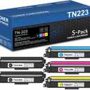 TN223 TN-223BK/C/M/Y Toner Cartridges Replacement for Brother TN-223BK TN223BK TN223 2BK/C/M/Y Toner HL-L3270CDW MFC-L3770CDW MFC-L3750CDW HL-L3210CW Printer Toner, 5 Pack