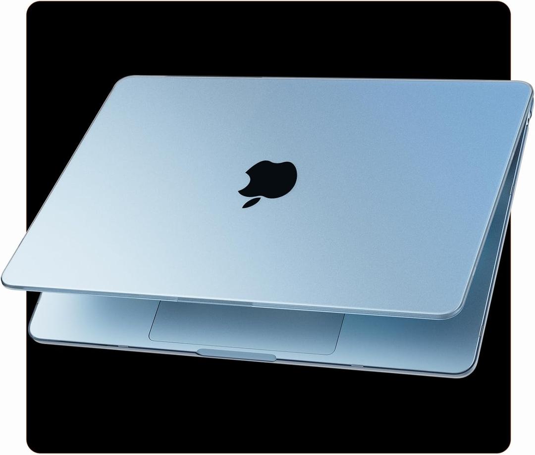 for MacBook Air 15 inch Case M4 M3 M2 2025 2024 2023 [Official SkyBlue] [100% Match Official Color] Protective Hard Shell Matte Cover for Laptop A3241 A3114 A2941 - Sky Blue Clear