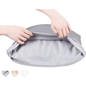 2 x Anti Acne Pillowcase - Queen Size 30x20, Gray, Envelope Style - Oeko-TEX Certified - 75% Viscose Derived from Bamboo, 25% Modal for Smooth, Breathable, Moisture-Wicking Quality