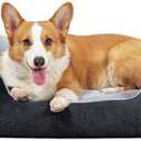 Ellegance Essentials Square Medium Dog Bed Washable - Fluffy Cat Bed, Waterproof Anti-Slip Plush Pet Sofa, Vibrant Life Dog Bed for Medium Dogs, 28x20x6.5 Inch, Black