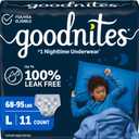 Goodnites Boys' Nighttime Bedwetting Underwear, Size Large (68-95 lbs), 11 Ct