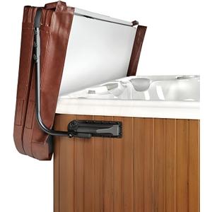 Spa Cover Lifts - Pivot Top Mount Spa & Hot Tub Cover Lift Removal System Reinforced Brackets with 3 Hook Towel Rack Fits Most Spas & Hot Tubs