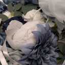 Floroom Arch Flowers with Drapes Kit (Pack of 4) - 2pcs Artificial Dusty Blue & Navy Blue Floral Swag Arrangement with 2pcs Draping Fabric for Wedding Ceremony Arbor and Reception Backdrop Decoration