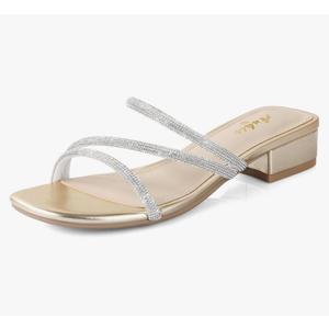 Ankis Black Nude White Strappy Heels Women 1 Inch Low Chunky Block Heel Heeled Sandals Square Open Toe Slip On Slides Mules Size 8.5