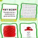 3 x Gifts for Mom Mothers Day Positive Mushroom - Crochet Birthday Gifts for Mother Wife from Daughter, I Have So Mushroom for You in My Heart Love Support Doll with Emotional Cards Desk Decors (My Mom)