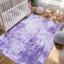 RELEANY Washable 9'x12' Abstract Area Rug for Living Room Purple