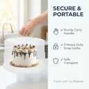 12 Inch Cake Carrier with Lid and Handle Heavy-Duty Cake Container for Baking Events & Outdoor Trips | Adjustable Height,Portable Food Cake Carrier Storage Solution for Picnics & Camping