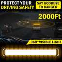 ASPL 53 inch 260 LED Low Profile Rooftop Strobe Lights Bar High Intensity Emergency Warning Flashing Beacon Snow Plow Light Traffic Advisor Car Hazard Construction Roof Lights Bars (Amber)