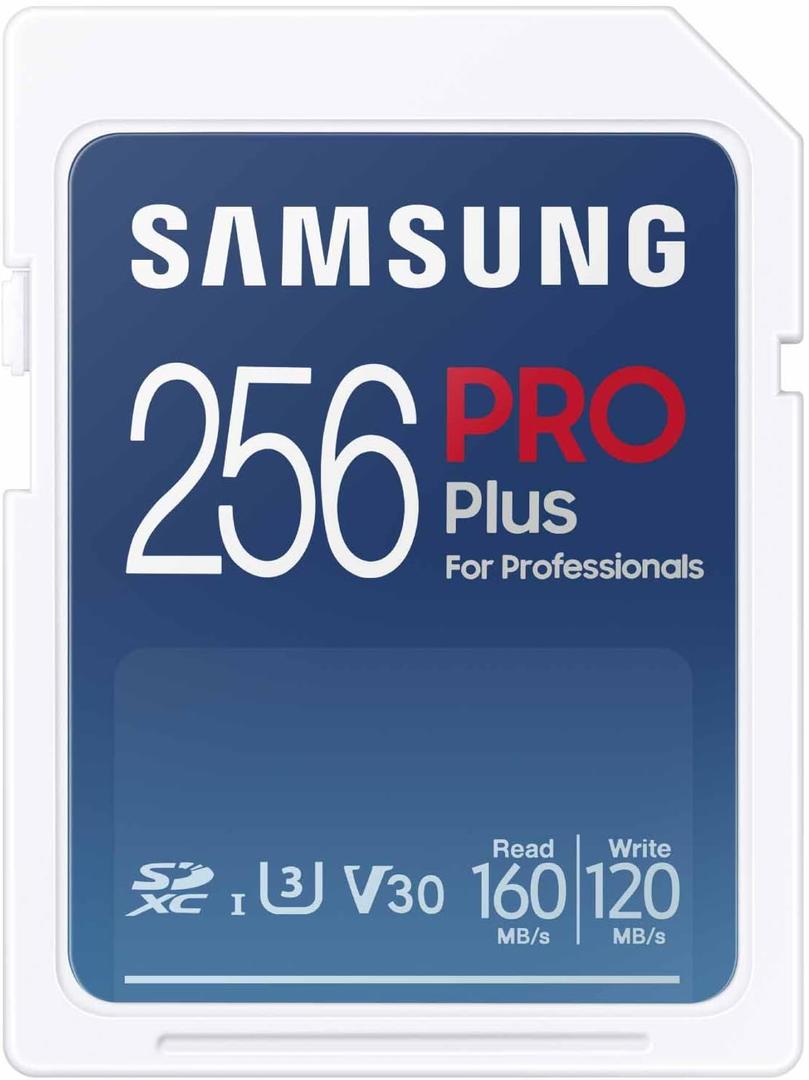 Samsung PRO Plus Full Size 256GB SDXC Memory Card, Up to 180 MB/s, Full HD & 4K UHD, UHS-I, C10, U3, V30 for DSLR, Mirrorless Cameras, PCs, MB-SD256S/AM, 2023