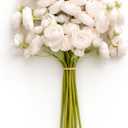 Ling's moment Ranunculus Artificial Flower, Faux Silk Mini Ranunculus Flowers for DIY Bouquet, Bulk Fake Wedding Filler Flowers for Centerpieces Arrangements Bridal Shower Decorations, Cream