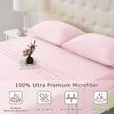 Twin XL Size Bed Sheet Set - 3 Piece Soft Microfiber Sheets with Deep Pockets, Cooling Technology, and Wrinkle-Free Pillowcase. Hotel-Quality, Durable Bedding, Light Pink