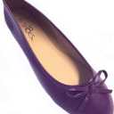 Shoes 18 Womens Ballerina Ballet Flats Shoe with Bow (8500 Purple)