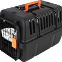 Dog Kennel, Portable Fashion Crate for Pets, Airline Approved Pet Carrier, Durable Plastic Shell, Large Space Dog Crate for Home and Pet Travel Outdoors Trip (Black)