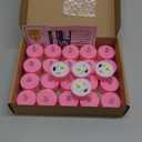 LANKER Flameless Candles with 6H Timer, Steady Pink LED Tea Lights, Romantic Long Lasting Battery Operated Fake Candles for Party, Halloween and Christmas, Set of 24 (Pink)