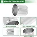 Motoforti 4.75" OD Straight Exhaust Pipe Tube with Bead Roll Car Exhaust Pipe Tubing Piping 5" End Length T304 Stainless Steel Silver Tone