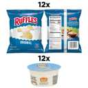 Frito Lay Ruffles Chips and Lay's Ranch Dip Cups Variety Pack, (Pack of 24) (EXP 11/04/25)