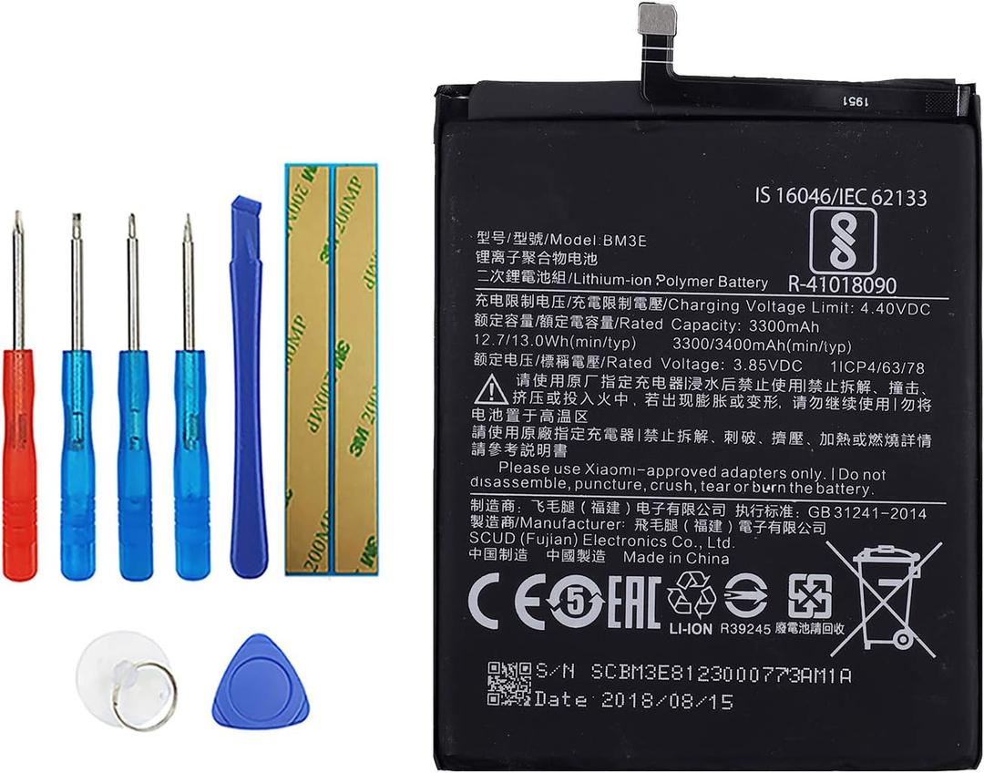 BM3E Replacement Battery Compatible with MI 8 mi8 M1803E1A with Toolkit