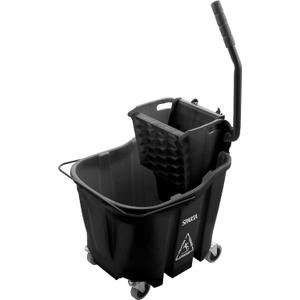 Carlisle FoodService Products Omnifit Mop Bucket with Side Press Wringer for Floor Cleaning, Kitchens, Restaurants, Office, And Janitorial Use, Polypropylene (Pp), 35 Quarts, Black