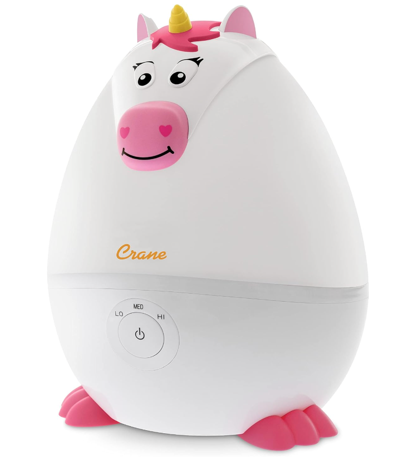 Crane Adorables Ultrasonic Mini Humidifiers for Bedroom and Baby Nursery, Half Gallon Cool Mist Air Humidifier for Large Room or Kid's Room, Humidifier Filters Optional, Unicorn | 0.5 Gallon, Cool Mist, For Bedroom and Baby Nursery