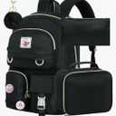 Laptop Backpack for Girls Women, 15.6" Cute Aesthetic Computer Water Resistant Anti Theft College School Bookbag Black