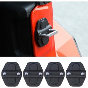 YOCTM Door Lock Decoration Cover for 2018-2026 Jeep Wrangler JL JLU 4XE Unlimited Sahara Sports Rubicon Gladiator JT Door Lock Cover Parts Accessories Black (Door) (Pack of 4)