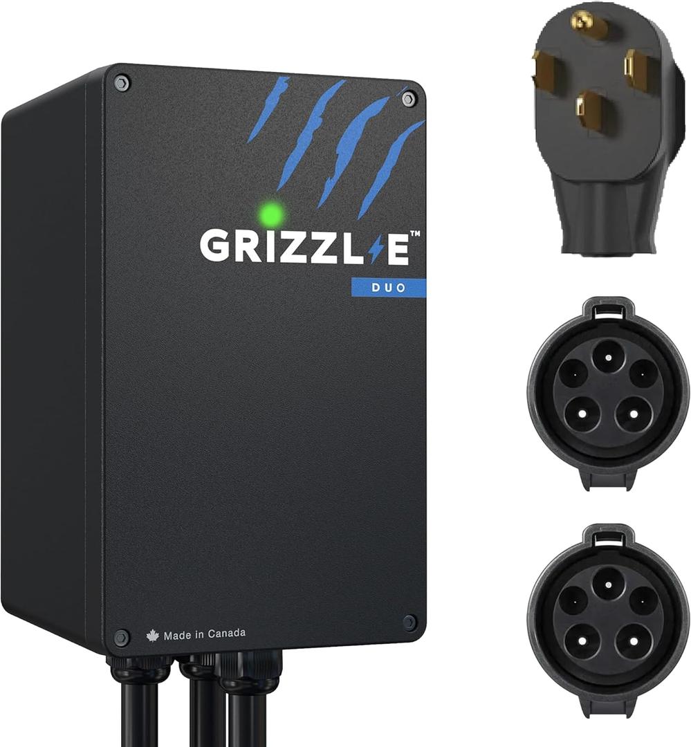 Grizzl-E Duo Level 2 Plug in EV Charger, up to 40 Amp, Two 24 feet Premium Cables (14-50 Plug)