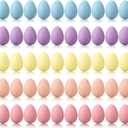 Beeveer 50 Pcs Plastic Easter Eggs Bulk for Easter Hunt 1.6 x 2.4 Inch Colorful Hanging Plastic Eggs for Basket Fillers Party Favor DIY Crafts Decoration(Lovely Color)