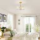 Semi Flush Mount Ceiling Light Gold Acrylic Ceiling Light Fixture 4-Light Foyer Lighting fixtures for Living Room,Hallway,Bedroom,Kitchen Island,Dining Room