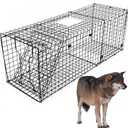 Heavy Duty Live Trap 59x20x22 Inch Extra Large Steel Collapsible with Humane Trap Release Door for Large Dogs, Foxes, Coyotes, Bobcats and Other Live Animals.