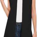 Women's Long Knit Cardigans Ribbed Sleeveless Sweater Casual Outwear Open Front Draped Duster Vest (Black, M)