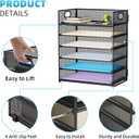Marbrasse 6 Tier Paper Organizer Letter Tray - Mesh Desk File Organizer with Handle, Paper Sorter Organizer for Letter/A4 Office File Folder Holder - Black