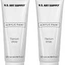U.S. Art Supply Titanium White Oil Paint - 2 Extra-Large 120ml Tubes - High Opacity, Strong Tinting Strength, Oil Paints for Canvas Painting, Wood & Media