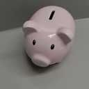 Baby Essentials Large Ceramic Piggy Bank for Boys and Girls, Kids Money and Coin Bank, Perfect Baby Nursery Dcor, Gift and Newborn Keepsake (Solid Pink)